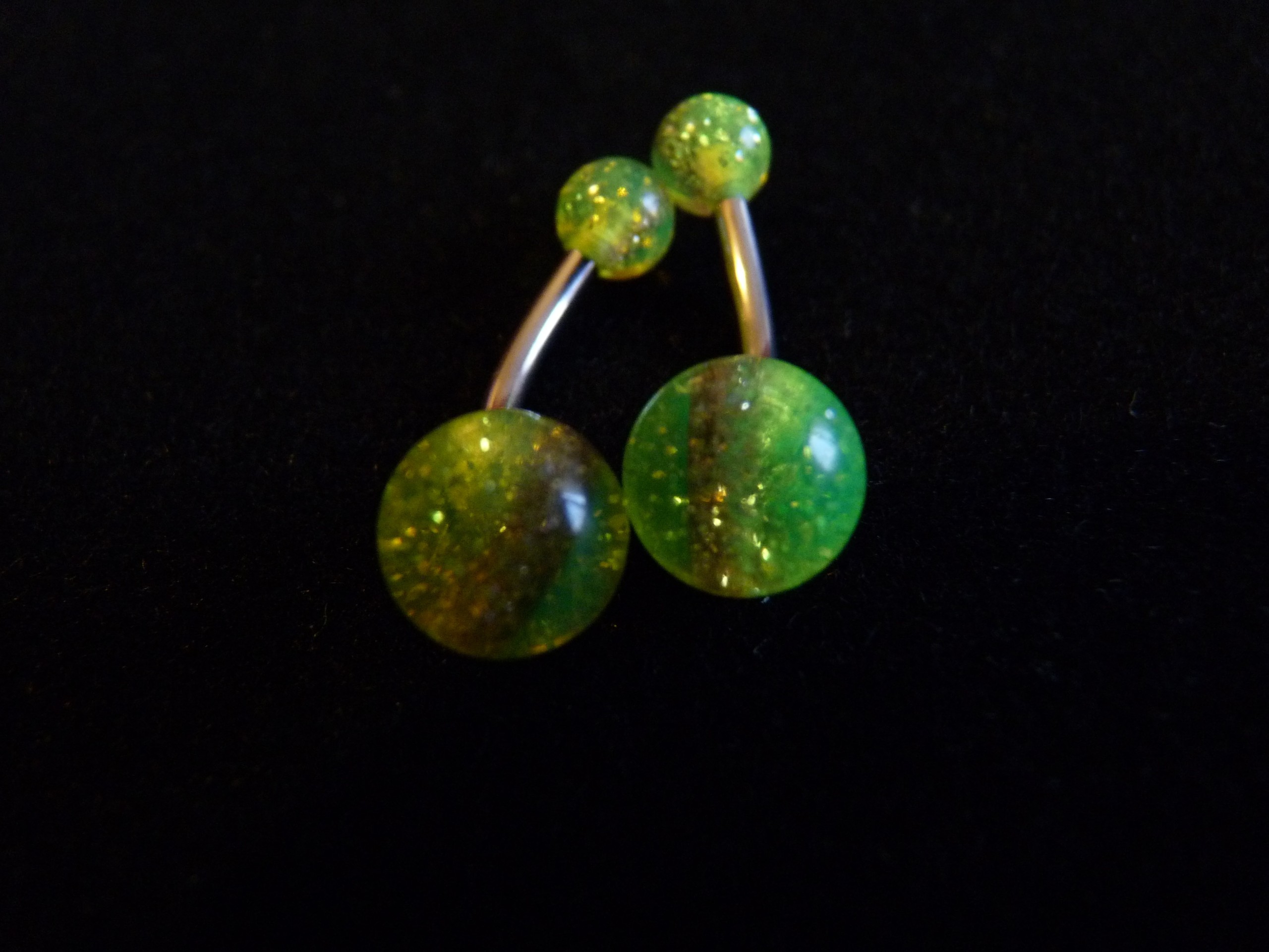 NOMBRIL : pailleté bicolore jaune fluo / transparent : 3