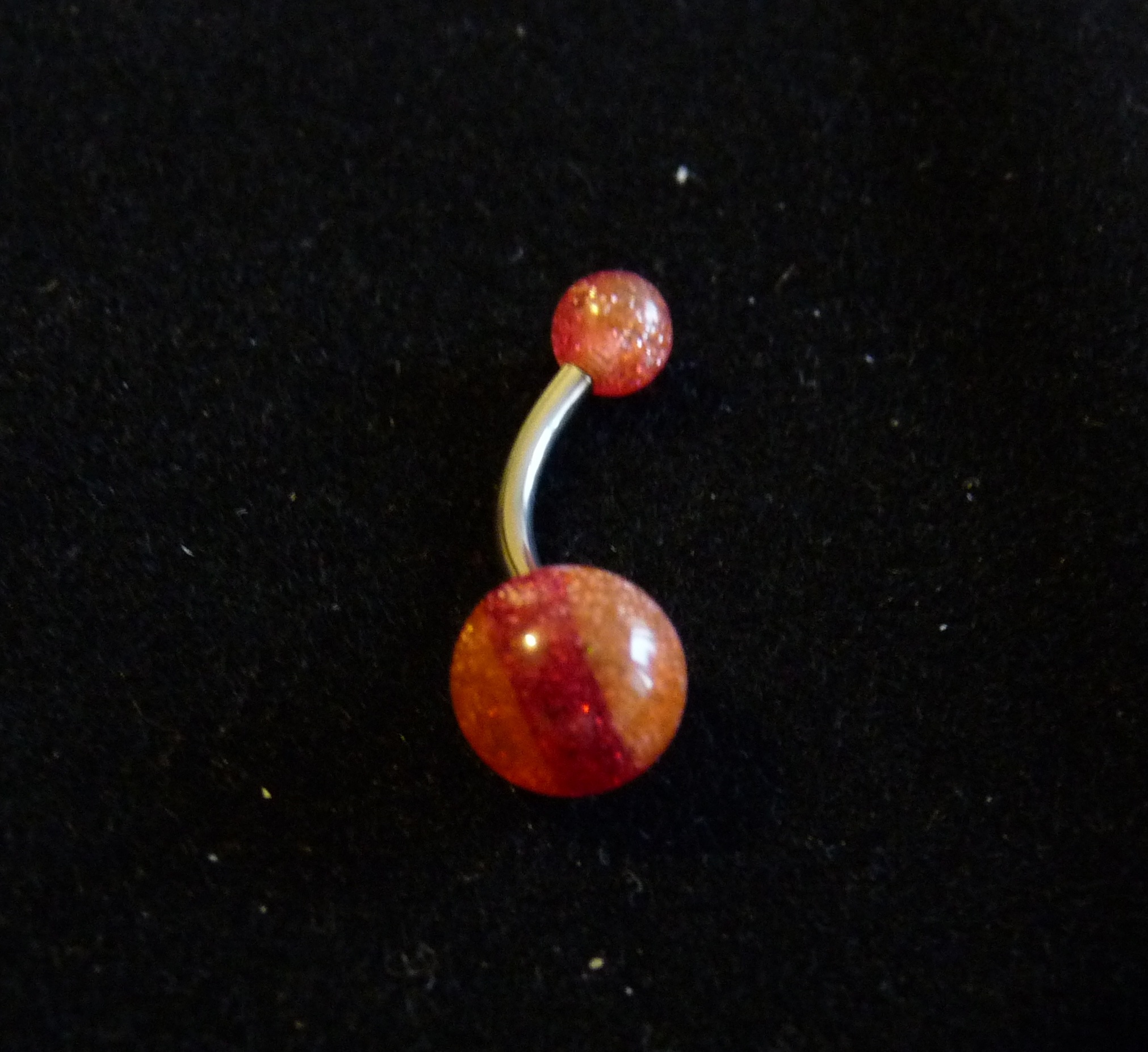 NOMBRIL : pailleté bicolore orange/rouge : 1