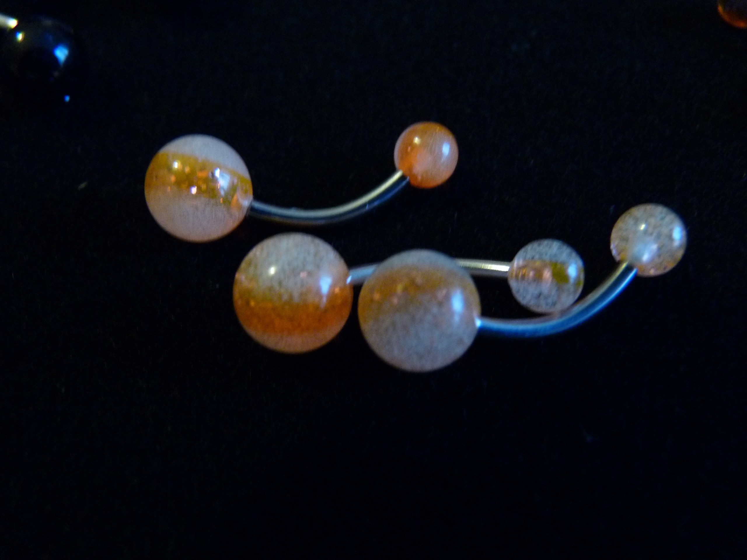 NOMBRIL : pailleté bicolore orange/ blanc neigeux : 4