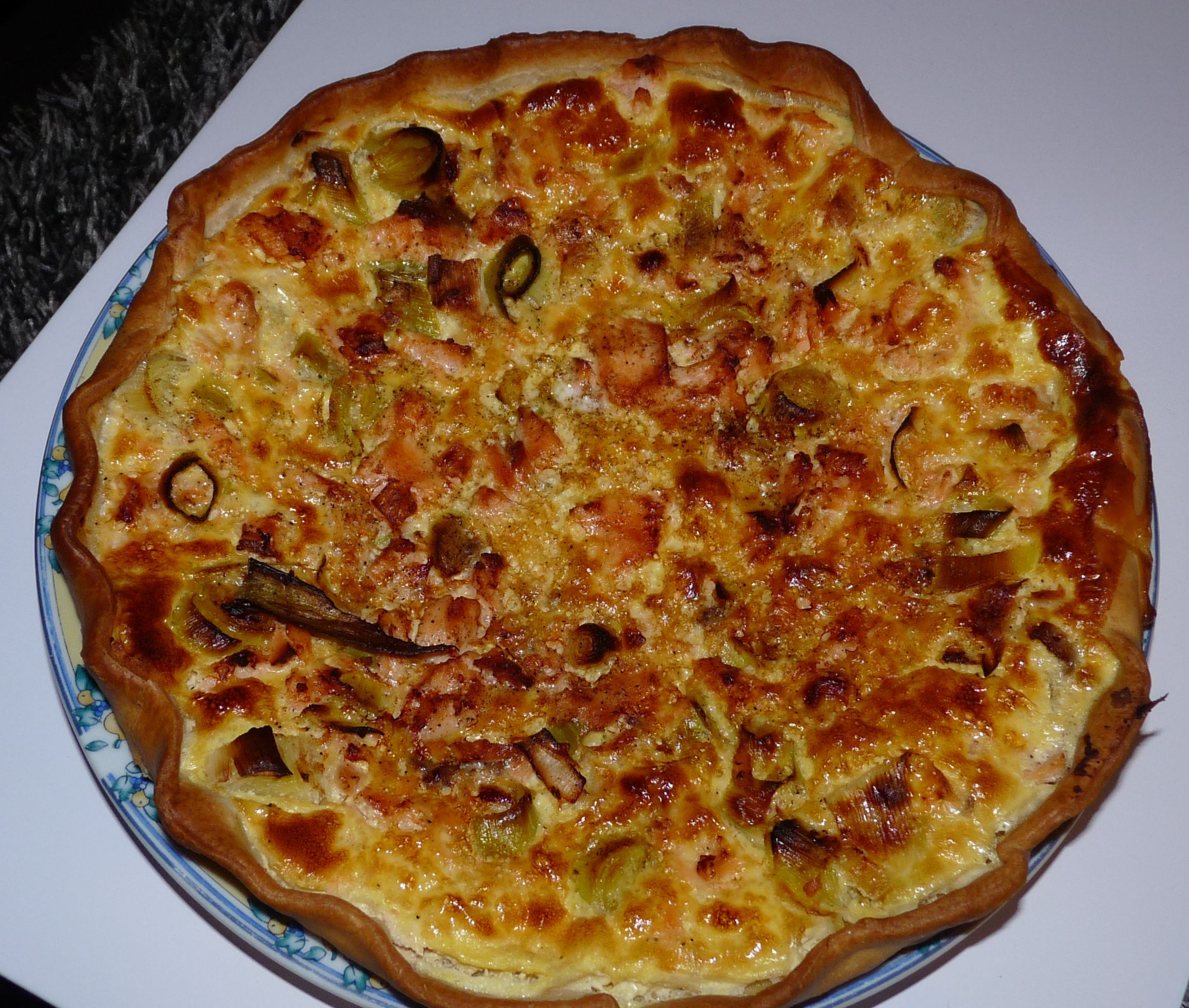 recette quiche cuisine facile rapide saumon poireaux