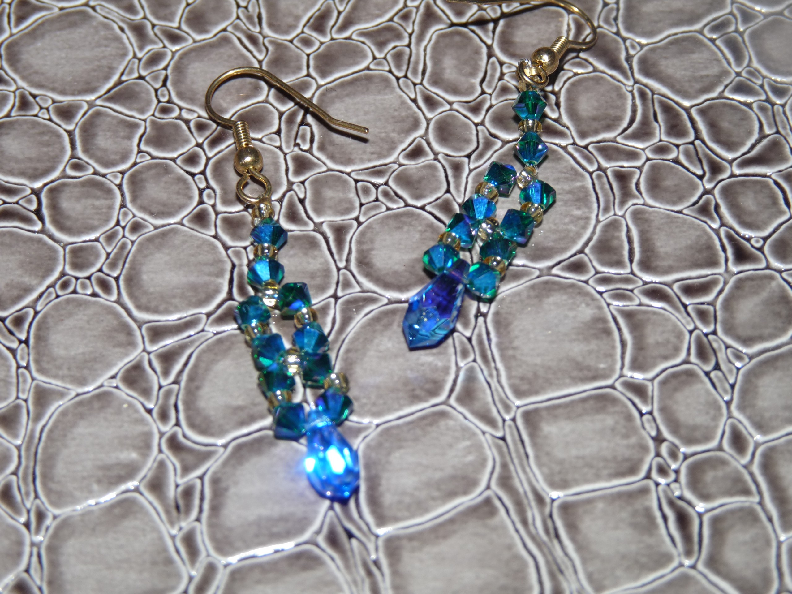 Boucles d'oreille WATERDROPS - longueur totale : 5,5 cm