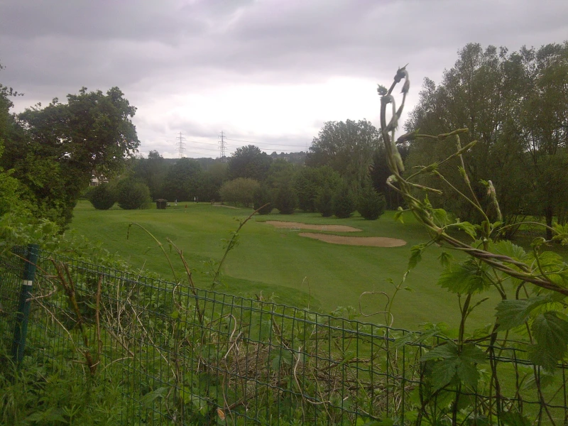 bon là y'a personne mais d'habitude, il y a du monde sur le green !
