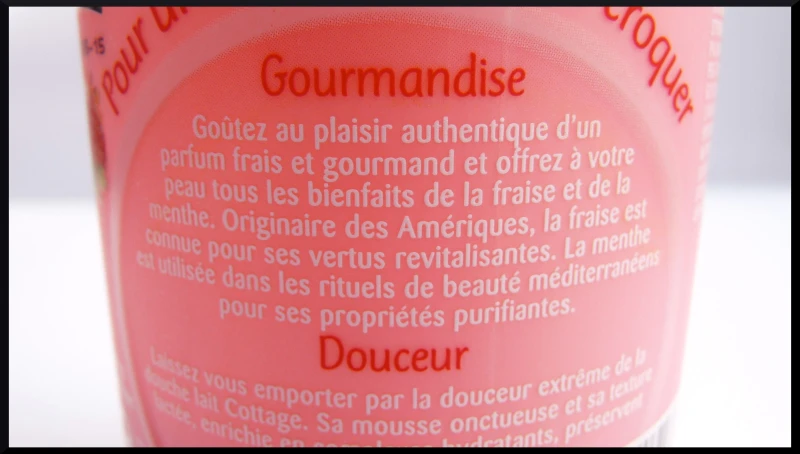 Cottage fraise gel douche menthe